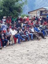 people gathering for the program